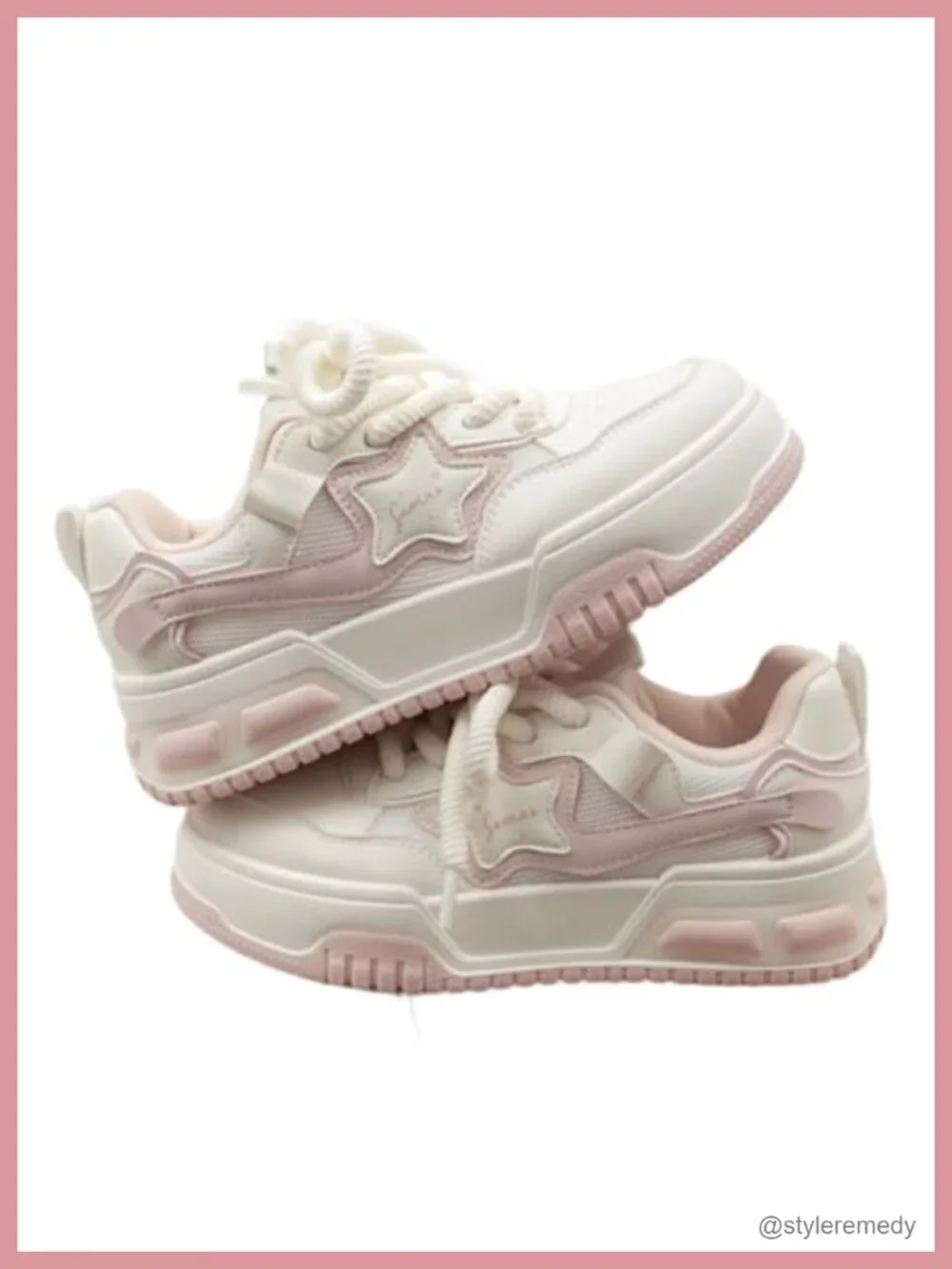 Women Chunky Platform Sneakers Y2K Casual Walking Shoes Breathable